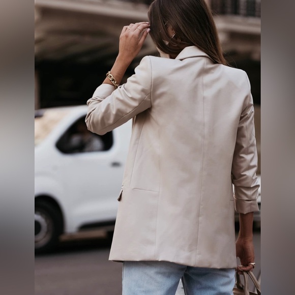 Faux Leather Blazer - Picture 5 of 5